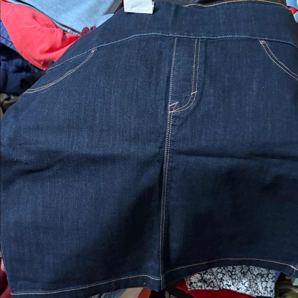 Style & Co. Navy Mini Skirt with Contrast Stitching